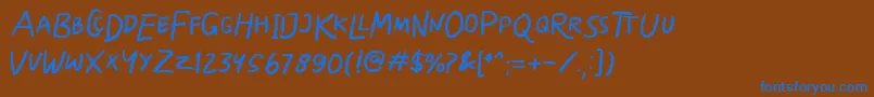 Skizzle Font – Blue Fonts on Brown Background