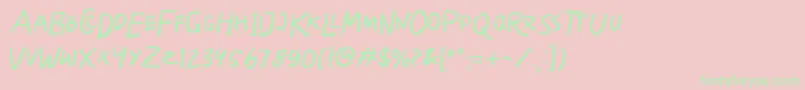 Skizzle Font – Green Fonts on Pink Background