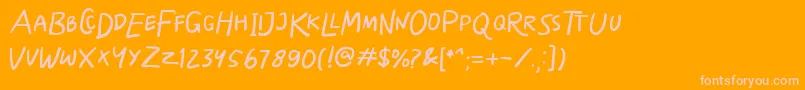 Skizzle Font – Pink Fonts on Orange Background
