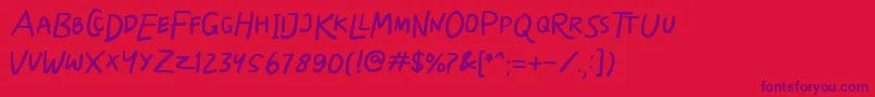 Skizzle Font – Purple Fonts on Red Background