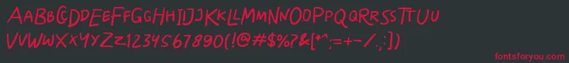 Skizzle Font – Red Fonts on Black Background