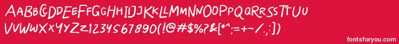 Skizzle Font – White Fonts on Red Background