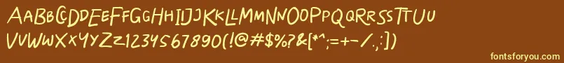 Skizzle Font – Yellow Fonts on Brown Background