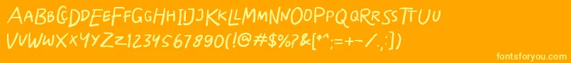 Skizzle Font – Yellow Fonts on Orange Background