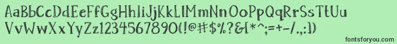 Skrawk Serif Font – Black Fonts on Green Background