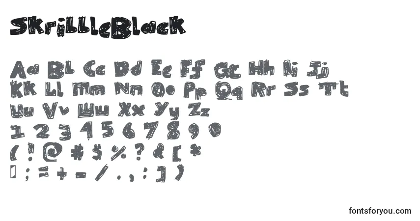 Schriftart SkribbleBlack – Alphabet, Zahlen, spezielle Symbole