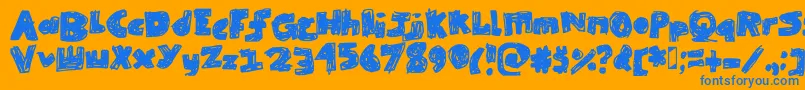 SkribbleBlack Font – Blue Fonts on Orange Background