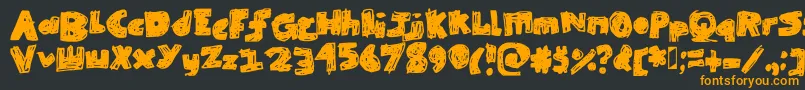 SkribbleBlack-Schriftart – Orangefarbene Schriften auf schwarzem Hintergrund