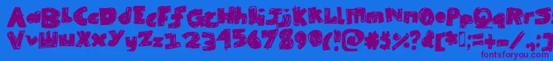 SkribbleBlack-Schriftart – Violette Schriften auf blauem Hintergrund