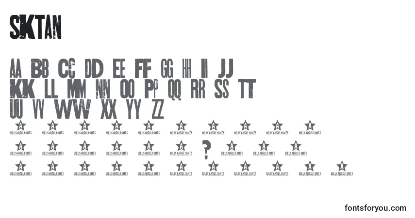 Schriftart SKTAN    (141105) – Alphabet, Zahlen, spezielle Symbole