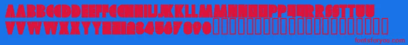 Skuer Regular-fontti – punaiset fontit sinisellä taustalla
