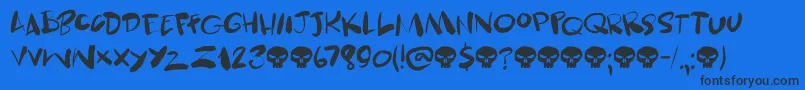 Skulduggery DEMO Font – Black Fonts on Blue Background