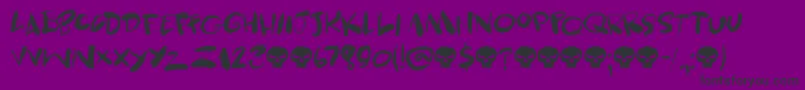 Skulduggery DEMO-fontti – mustat fontit violetilla taustalla