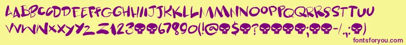 Skulduggery DEMO Font – Purple Fonts on Yellow Background