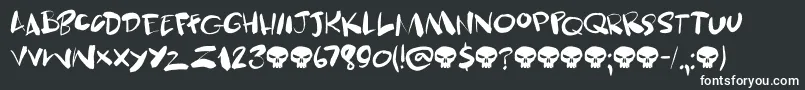 Skulduggery DEMO-fontti – valkoiset fontit mustalla taustalla