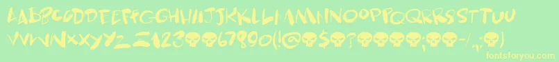 Skulduggery DEMO Font – Yellow Fonts on Green Background