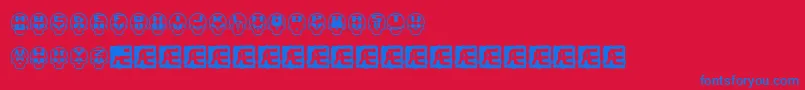 skullcap Font – Blue Fonts on Red Background