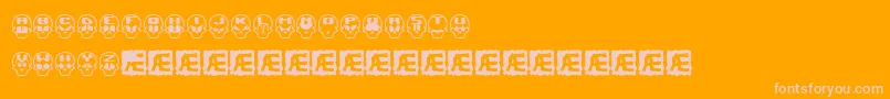 skullcap-Schriftart – Rosa Schriften auf orangefarbenem Hintergrund