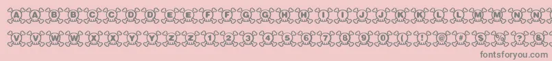 Skully-Schriftart – Graue Schriften auf rosa Hintergrund