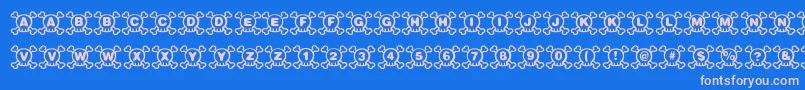 Skully Font – Pink Fonts on Blue Background