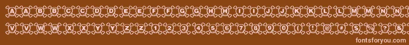Skully-Schriftart – Rosa Schriften auf braunem Hintergrund