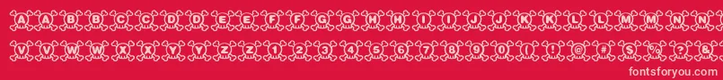 Skully Font – Pink Fonts on Red Background