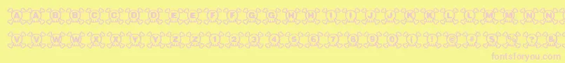 Skully Font – Pink Fonts on Yellow Background