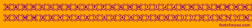 Skully-Schriftart – Violette Schriften auf orangefarbenem Hintergrund