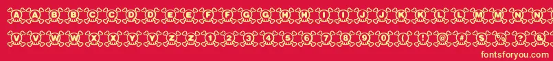 Skully Font – Yellow Fonts on Red Background
