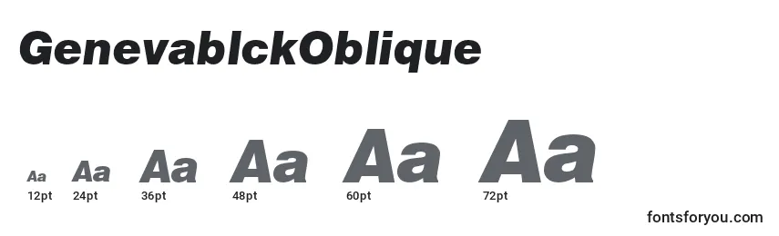 Размеры шрифта GenevablckOblique
