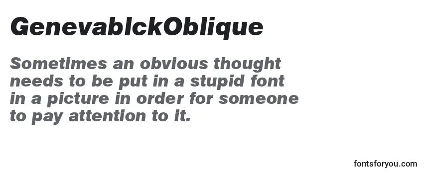 Review of the GenevablckOblique Font