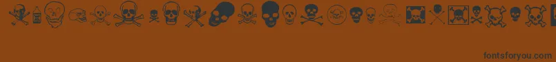 skullz-Schriftart – Schwarze Schriften auf braunem Hintergrund