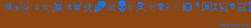 skullz Font – Blue Fonts on Brown Background