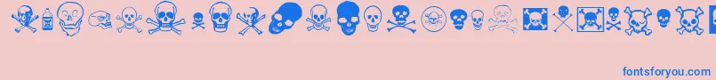 skullz Font – Blue Fonts on Pink Background