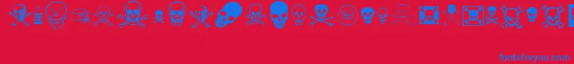 Fonte skullz – fontes azuis em um fundo vermelho