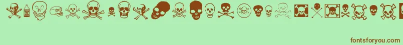 skullz Font – Brown Fonts on Green Background