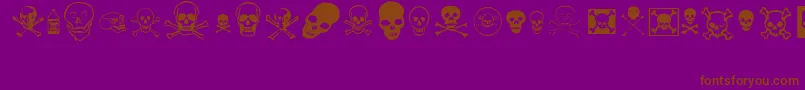 skullz-fontti – ruskeat fontit violetilla taustalla