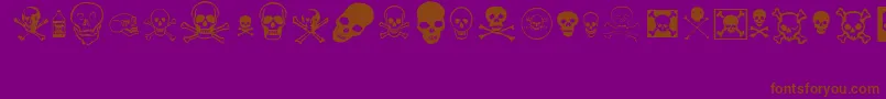 skullz-Schriftart – Braune Schriften auf violettem Hintergrund