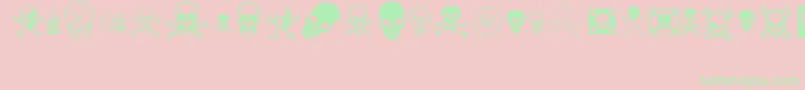 skullz-Schriftart – Grüne Schriften auf rosa Hintergrund