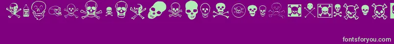 skullz Font – Green Fonts on Purple Background