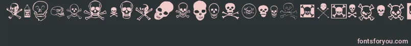 skullz-Schriftart – Rosa Schriften auf schwarzem Hintergrund
