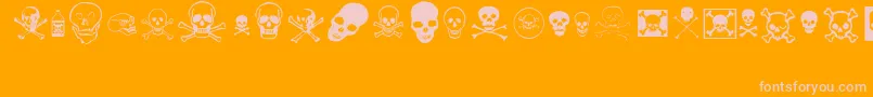 skullz Font – Pink Fonts on Orange Background