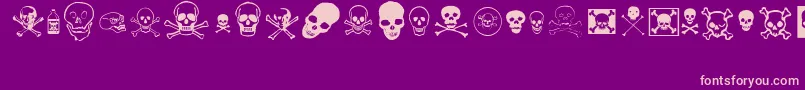 Weitere Informationen zur skullz-Schriftart skullz-Schriftart – Rosa Schriften auf violettem Hintergrund