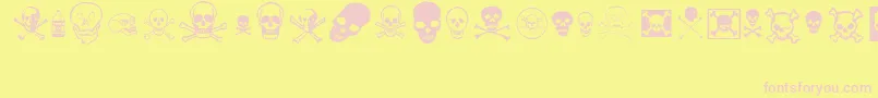 Fonte skullz – fontes rosa em um fundo amarelo