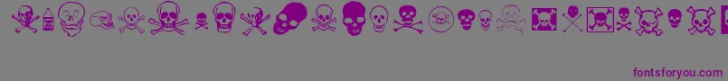 skullz-Schriftart – Violette Schriften auf grauem Hintergrund