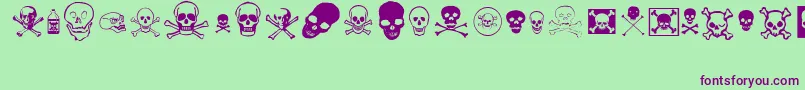 skullz Font – Purple Fonts on Green Background