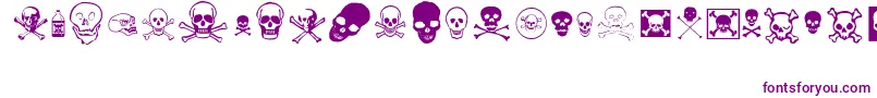 skullz-Schriftart – Violette Schriften auf weißem Hintergrund