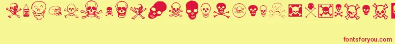 Fonte skullz – fontes vermelhas em um fundo amarelo