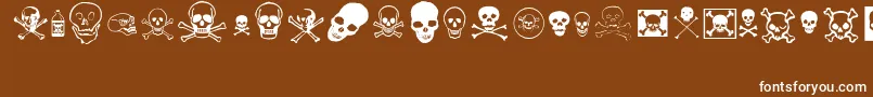 skullz Font – White Fonts on Brown Background