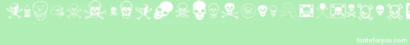 skullz Font – White Fonts on Green Background